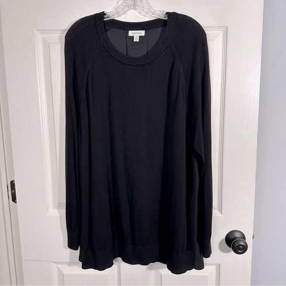 Gorgeous Nordstrom black tunic top, sz XXL, sweater front/flowy back, fall - Picture 1 of 10